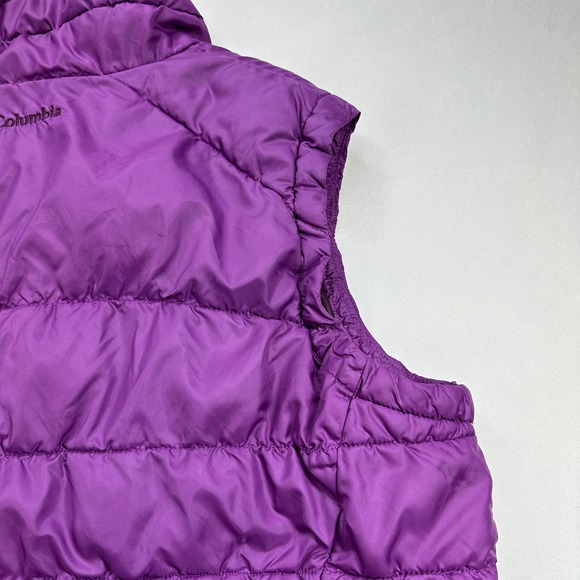 Columbia Purple Quilted Puffer Vest Full Zip Stand Collar Women's XL Warm Winter - Picture 16 of 16